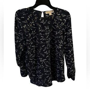 Michael Kors Floral Long Sleeve Blouse Women’s Size M Top Casual Spring